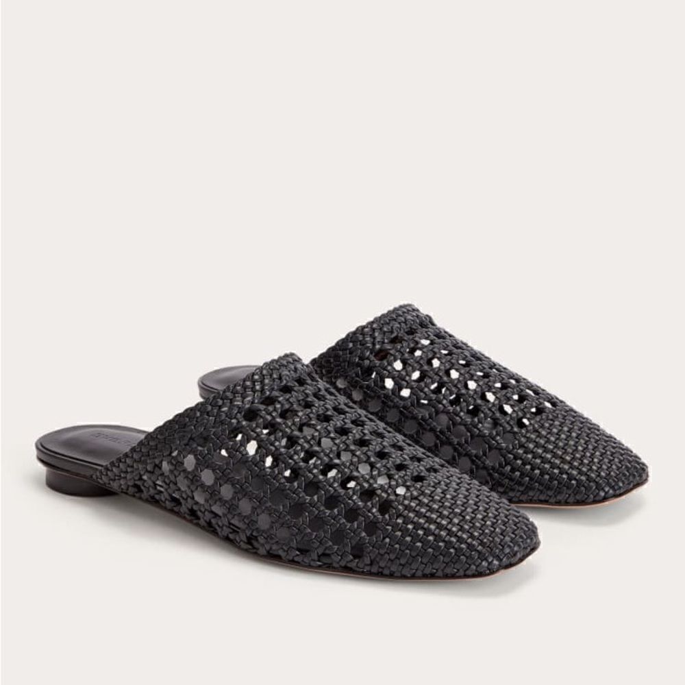 NEW EVERLANE The Day Mule in black woven leather